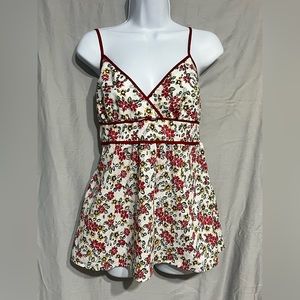 Cotton Roper Floral Babydoll Tank Size Medium